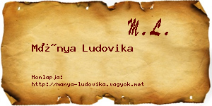 Mánya Ludovika névjegykártya